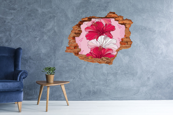 Hole in the wall sticker A floral burst of color