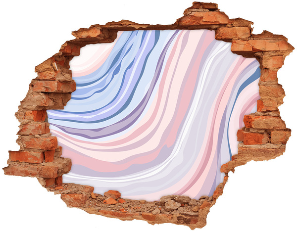3D wall hole wallpaper Colorful hole in the wall