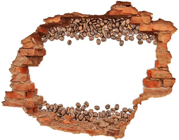 Hole wall sticker Broken coffee bean wall