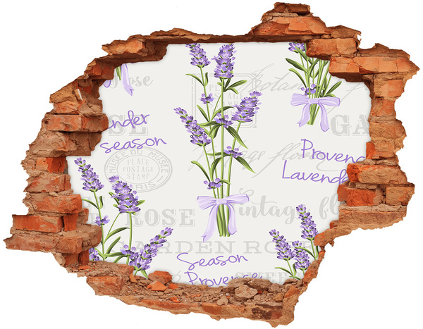 Hole in the wall decal Vintage Lavender Garden