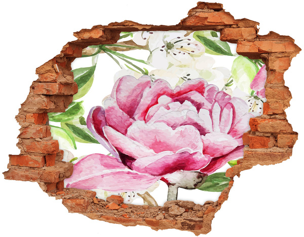 Hole wall sticker Hole in the Wall Floral Landscape