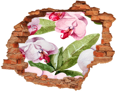 Hole in the wall decal Peonies