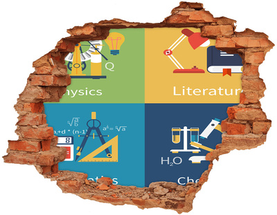 Hole in the wall decal Science in action