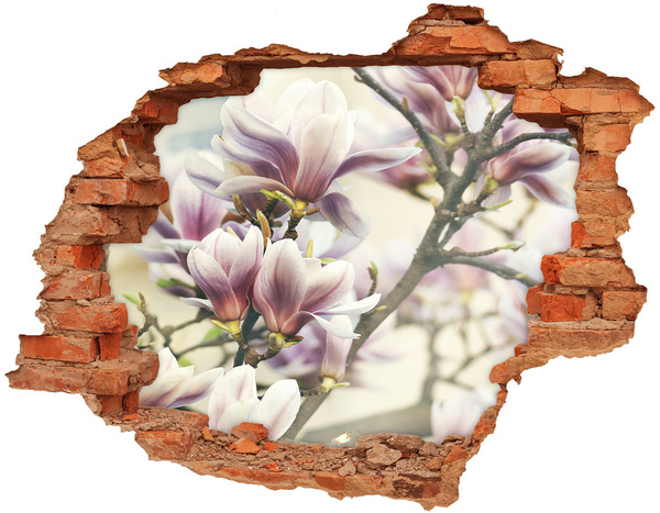 Hole in the wall decal Magnolia flowers in a damaged wall