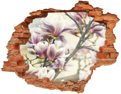 Hole in the wall decal Magnolia flowers in a damaged wall