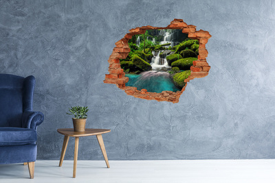 Hole in the wall sticker A waterfall among the greenery