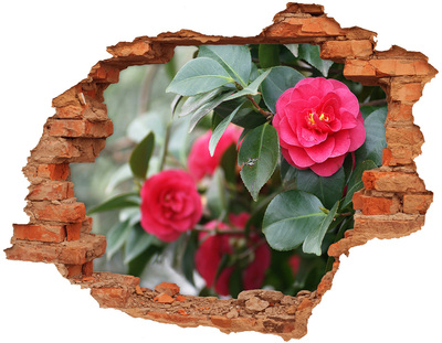 Hole in the wall sticker Flower garden in concrete