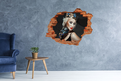 3D wall hole wallpaper Princess in the Ruins