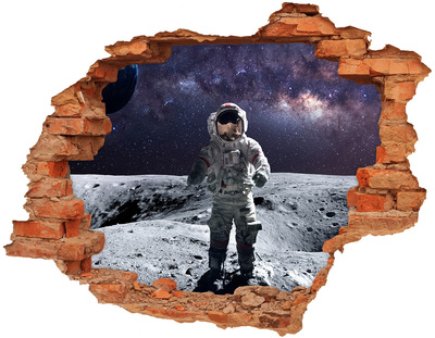 Hole in the wall decal Astronaut on the Moon