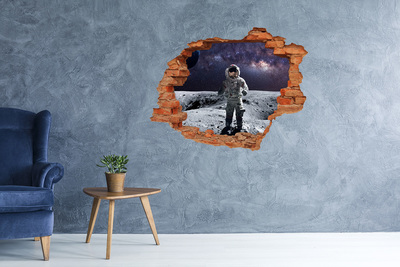 Hole in the wall decal Astronaut on the Moon