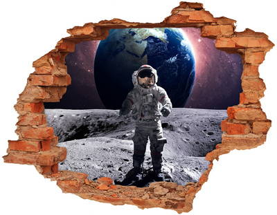 Hole in the wall decal Astronaut on the Moon
