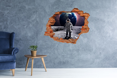 Hole in the wall decal Astronaut on the Moon