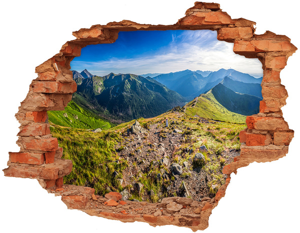 Hole in the wall decal Mountain landscape through a hole in the wall