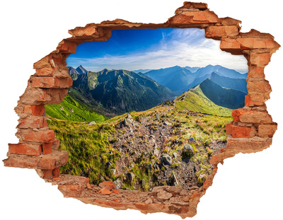 Hole in the wall decal Mountain landscape through a hole in the wall