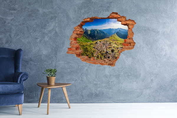 Hole in the wall decal Mountain landscape through a hole in the wall