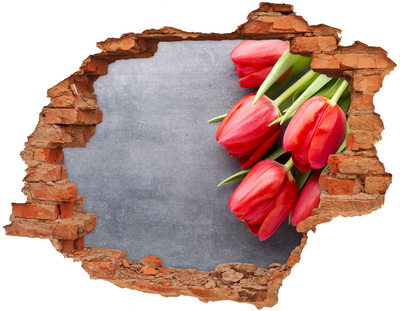 Hole in the wall sticker Flowers in concrete