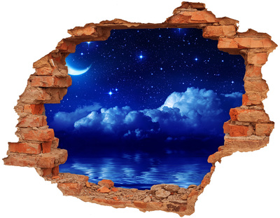 Hole in the wall sticker Night sky over the ocean