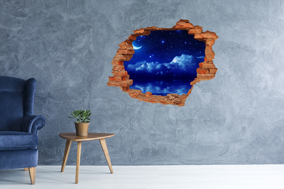 Hole in the wall sticker Night sky over the ocean