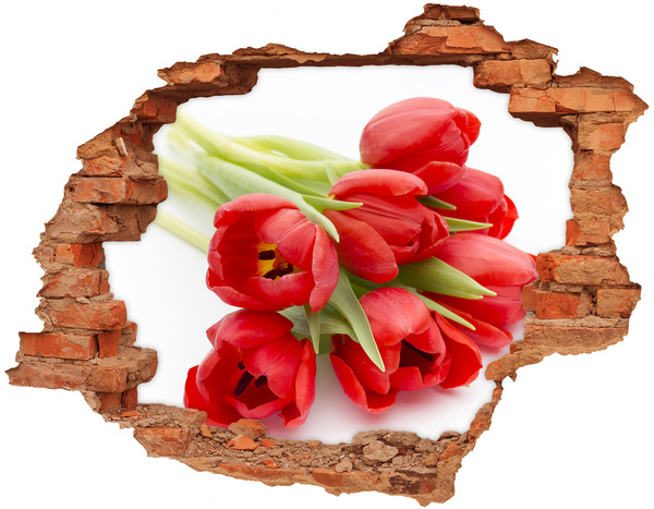 Hole in the wall decal Tulips in a broken wall