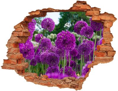 Hole in the wall sticker A floral paradise in shades of purple
