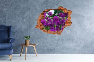 Hole in the wall sticker A floral paradise in shades of purple