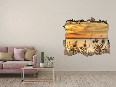 Hole in the wall sticker Sunset over the lake