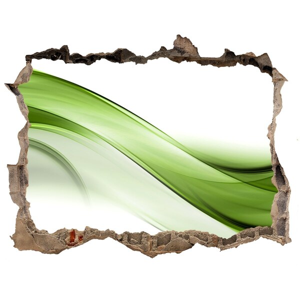 Hole in the wall sticker Green wave