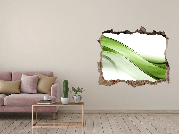 Hole in the wall sticker Green wave