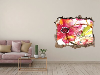 Hole in the wall decal Floral pattern