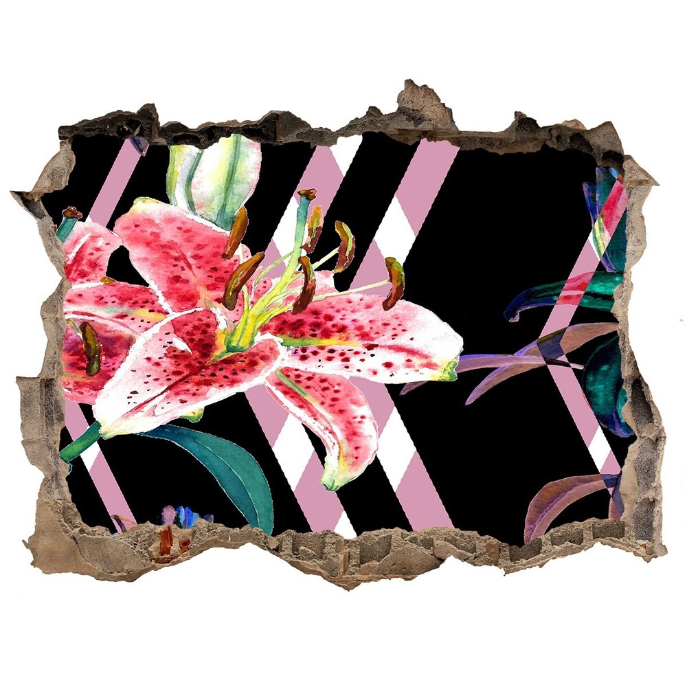 Hole wall sticker Tropical lily