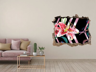 Hole wall sticker Tropical lily