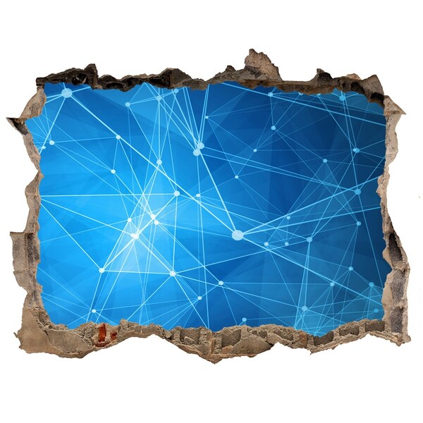 Hole wall sticker Digital space behind the wall