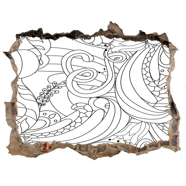 Hole wall sticker Hole in the Wall Floral Pattern