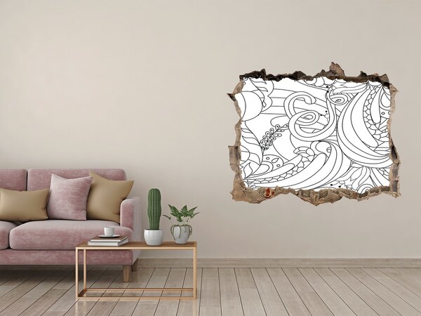 Hole wall sticker Hole in the Wall Floral Pattern