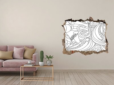 Hole wall sticker Hole in the Wall Floral Pattern