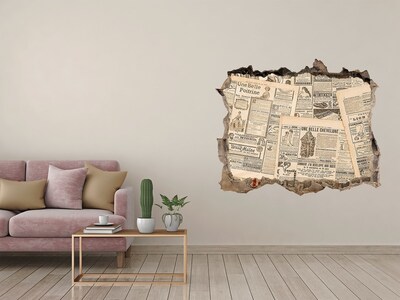 3D wall hole Ancient newspaper