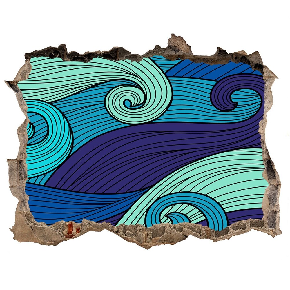 Hole wall sticker Abstract waves