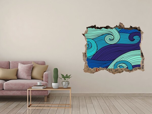Hole wall sticker Waves in the ocean