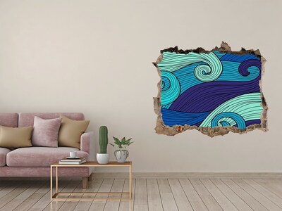 Hole wall sticker Waves in the ocean