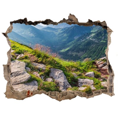 Hole in the wall decal Mountain view with valley