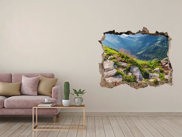 Hole in the wall decal Mountain view with valley