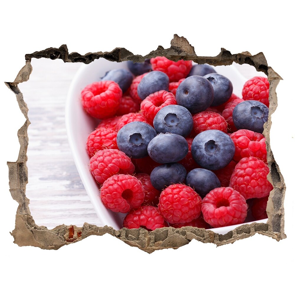 Hole in the wall decal Raspberries and berries