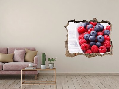 Hole in the wall decal Raspberries and berries