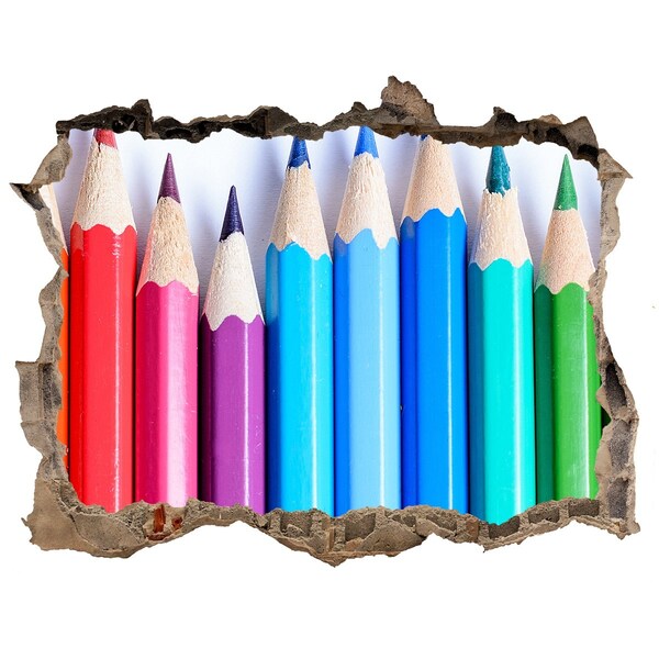 Hole in the wall decal Colourful pencils