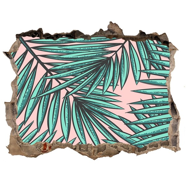 Hole in the wall sticker Palm leaves