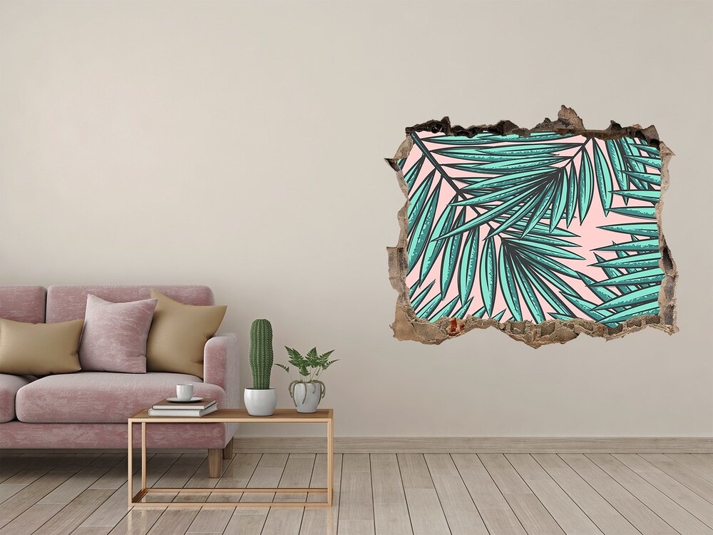 Hole in the wall sticker Palm leaves