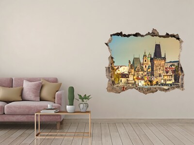 Hole in the wall sticker Praga Czech Republic Bridge