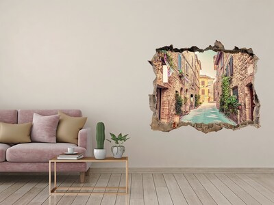 3D wall hole wallpaper The charming streets of Tuscany