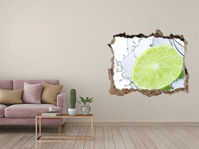 3D wall hole Juicy lime in water