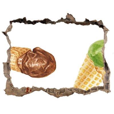 Hole wall sticker Ice-cream